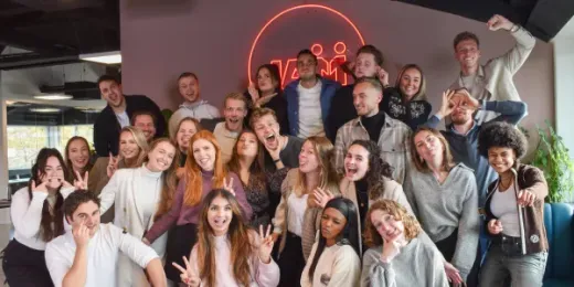 The JAM werkt team together in their office